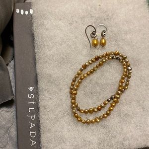 Bracelet and matching earrings…bronze seed bead